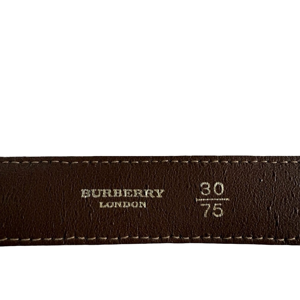 Burberry Vintage Check Leather Belt with Silver Buckle - Picture 5 of 8